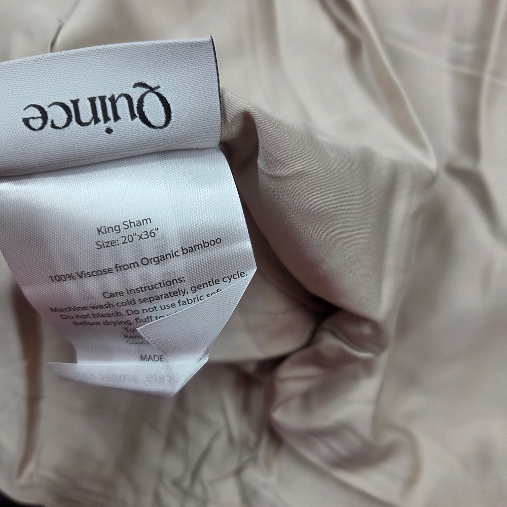 NWT QUINCE Bamboo Duvet Cover Set King/Cal King Sand 6849 - Picture 10 of 11